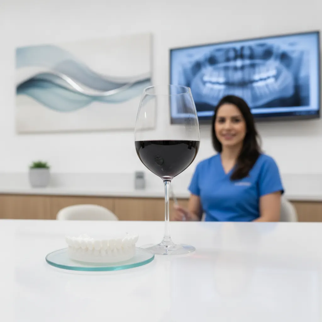 Lentes de Contato Dental Mancham com Vinho Tinto em Goiânia?